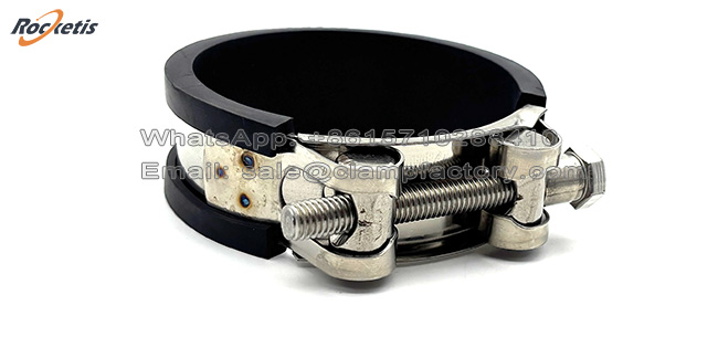 Abrazadera con revestimiento de goma