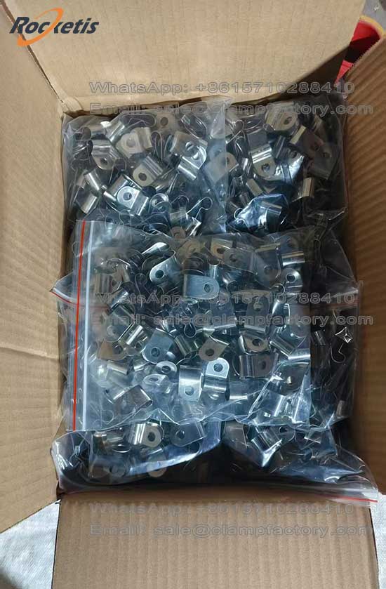 Abrazadera con goma en perfil tipo P y tipo Omega en acero inoxidable y acero zincado para soporte de cables 5