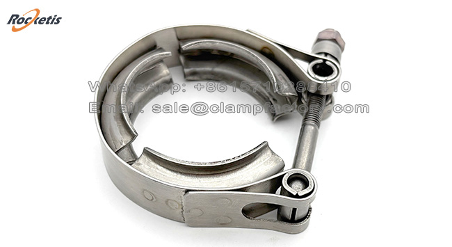 Abrazadera inoxidable para manguera con perfil en V-band heavy duty para sistemas de escape y turbocompresores 2