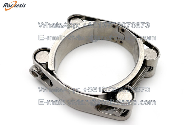Abrazaderas de acero inoxidable para mangueras con dise&ntilde;o de doble perno para servicio pesado AISI 304 AISI 316 3