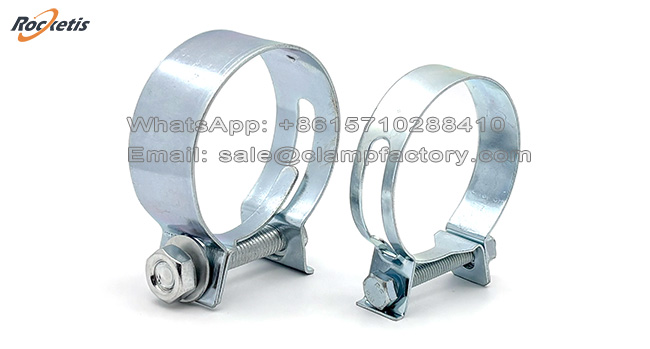 Sujetador de manguera para tubos de escape en acero al carbono con recubrimiento zinc plated 3